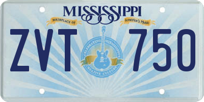 MS license plate ZVT750