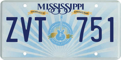 MS license plate ZVT751