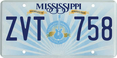 MS license plate ZVT758