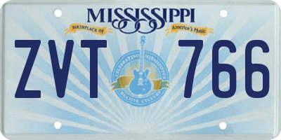 MS license plate ZVT766