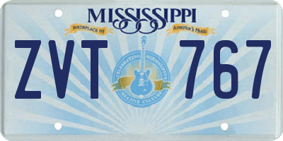 MS license plate ZVT767