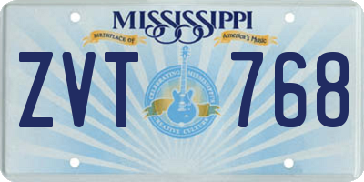 MS license plate ZVT768