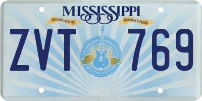 MS license plate ZVT769