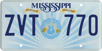 MS license plate ZVT770