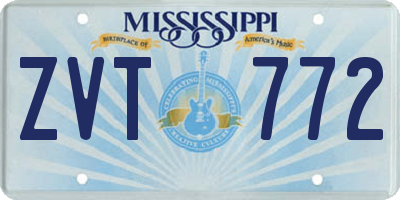 MS license plate ZVT772