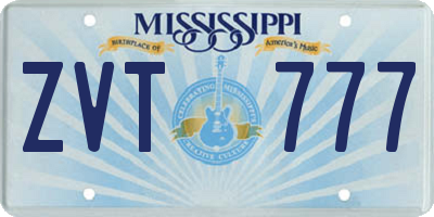 MS license plate ZVT777