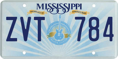 MS license plate ZVT784