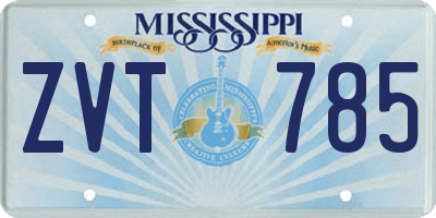 MS license plate ZVT785
