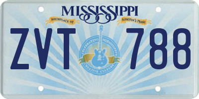 MS license plate ZVT788