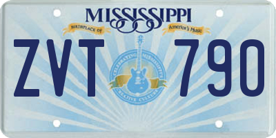 MS license plate ZVT790
