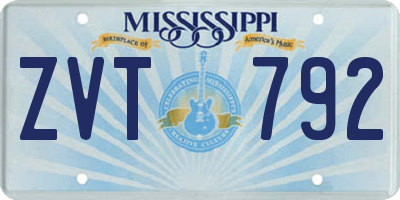 MS license plate ZVT792