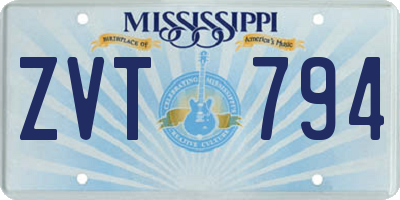MS license plate ZVT794