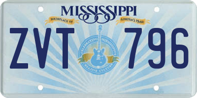 MS license plate ZVT796