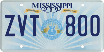 MS license plate ZVT800