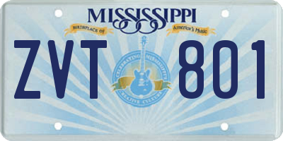 MS license plate ZVT801