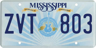 MS license plate ZVT803