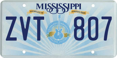 MS license plate ZVT807