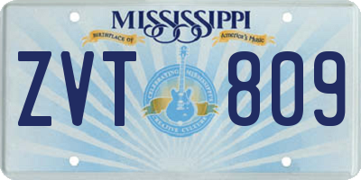 MS license plate ZVT809
