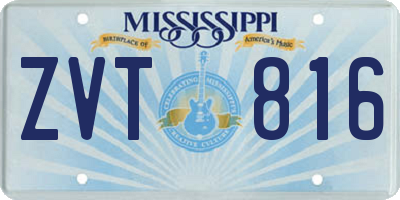 MS license plate ZVT816