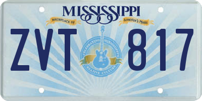 MS license plate ZVT817