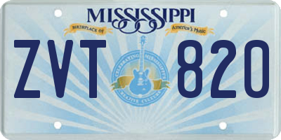MS license plate ZVT820