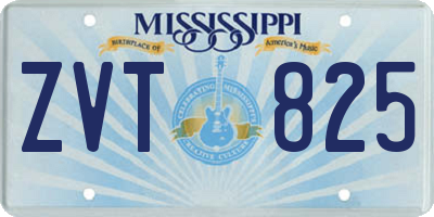 MS license plate ZVT825