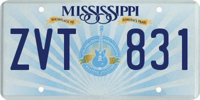 MS license plate ZVT831