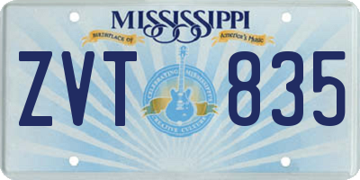 MS license plate ZVT835