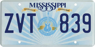 MS license plate ZVT839