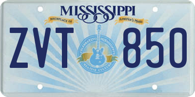 MS license plate ZVT850