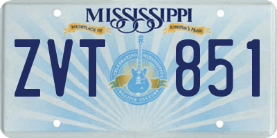 MS license plate ZVT851