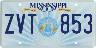 MS license plate ZVT853