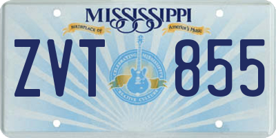 MS license plate ZVT855