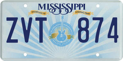 MS license plate ZVT874