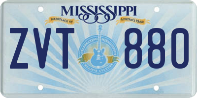MS license plate ZVT880