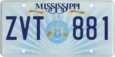 MS license plate ZVT881