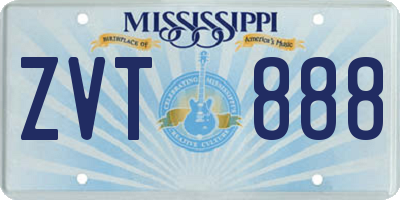 MS license plate ZVT888
