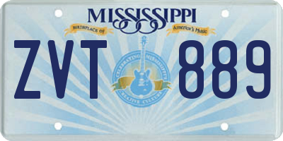 MS license plate ZVT889