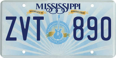 MS license plate ZVT890