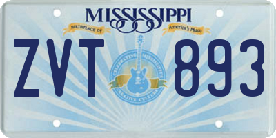 MS license plate ZVT893