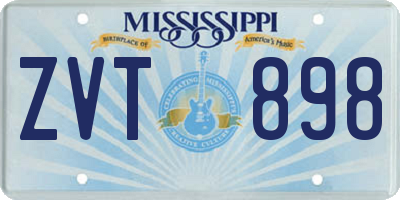 MS license plate ZVT898