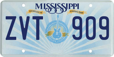 MS license plate ZVT909