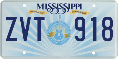 MS license plate ZVT918