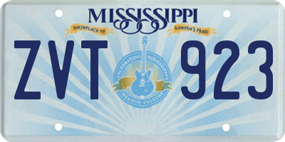 MS license plate ZVT923