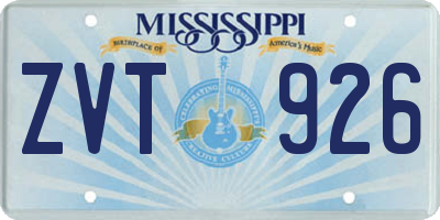 MS license plate ZVT926