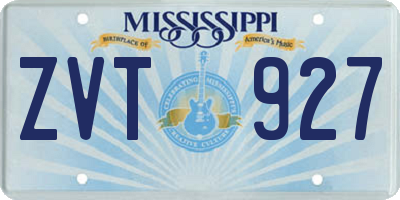 MS license plate ZVT927