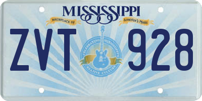 MS license plate ZVT928