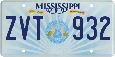 MS license plate ZVT932