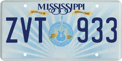 MS license plate ZVT933