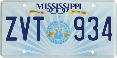 MS license plate ZVT934